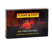 Flamefast Lot de 24 blocs allume-feu, démarrage rapide, éco barbecue, poêle à bois, feu ouvert