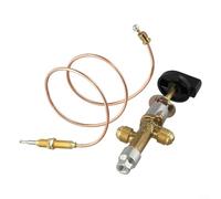 Flameout Kit de soupape de contrôle de sécurité avec thermocouple de 60 cm et bouton, régulateur basse pression 65 mbar pour barbecue au gaz propane, foyers, chauffage de foyer, flamme filetée M8