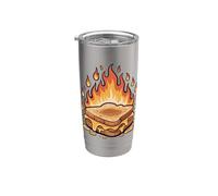 Flaming Grilled Cheese Comfort Food Hot Foodie Gobelet isotherme en acier inoxydable double paroi