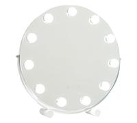Flamingueo Miroir Coiffeuse Rond - 11 LED - 3 Modes D'Éclairage - Intensité Réglable - Contrôle Tactile - Position Réglable - Miroir Maquillage Lumineux - Blanc - 42,5x10x42cm
