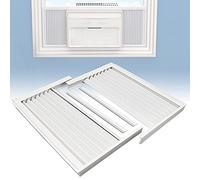 Flamorrow Panneaux latéraux de climatiseur de fenêtre avec cadre, kit de remplissage accordéon AC et rideau de rechange pour unités AC de fenêtre, compatible avec climatiseurs de fenêtre de 15 000 BTU