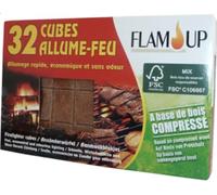 Flam'Up 0900 Set de 32 Allume-feux naturel Bois compresse