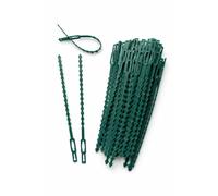 Flandria 50 Attaches de Plantes Réglables Vert Foncé 17cm - Liens Réutilisables pour Plantes, Tuteurs et Potager