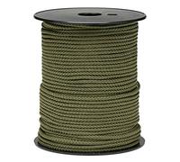 Flandria - Corde Polypropylène Tressée Kaki Ø 4 mm | Bobine ± 100 m | Drisse PP Polyvalente Multi-Usage - Jardinage, Bricolage, Camping, Pêche