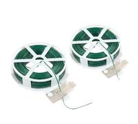 Flandria Fil de Fer Jardin Ø 1,6 mm - Lot de 2 × 50 m (100 m) - Fil Armé Gainé Plastifié Vert avec Coupe-Fil Intégré - Attache Plantes, Tuteurs, Treillages, Potager