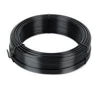 Flandria Fil de tension 2,7 mm x 50m Fil de Liaison et Clôture Gainé PVC Noir - Résistant intempéries pour Jardin, grillage, Vigne, treillis Plants