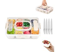 Flanliy BoîTe à Collations, Avec 8 Compartiments Snack Box, Avec PoignéE Et Couvercle Boite Pique Nique, Boite Compartiment Alimentaire Pour Placer Des Bonbons, Des Fruits Et Des Biscuits (A)