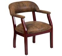 Flash Meuble en Vinyle Noir Luxe Chaise de conférence, Bois Dense Tissu, Marron, No,Bomber Jacket Brown