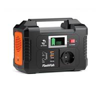 FlashFish E200 Draagbaar Powerstation, 200 W, 151 Wh, 230 V | zonnegenerator, noodstroom, camping, camper, tuin, 6 uitgangen, 230 V AC, 1,7 kg