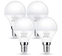 Flaspar Ampoule LED E14 7W Équivalent 60W, 600LM Blanc Chaud 3000K, Économie D'énergie Ampoule Ronde P45 Petit Culot à Vis, Non Dimmable, Lot de 4