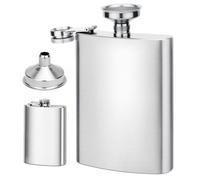 Flasque a Alcool 8oz/220mlFlasque En Acier Inoxydable Avec Petit Entonnoir Flasque Alcool Flasque De Poche Portable Camping Es