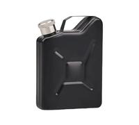 Flasque à whisky en métal - 150 ml - Anti-fuite - En acier inoxydable - Pour voyage, pique-nique, course à pied, gym, randonnée, aventures quotidiennes - Noir
