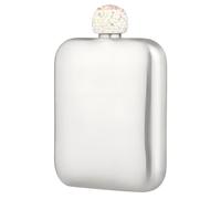 Flasque carrée en acier inoxydable avec couvercle en étanche, bouteille d ' alcool de 6 oz pour le camping et les réunions décontractées, flacon avec bouchon à vis