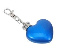 Flasque Cœur 1 Oz en Acier Inoxydable Bleu Porte-clés | Étanche, Format Poche, Finition Miroir Polie, pour Voyage, Camping, Liqueur et Paquet