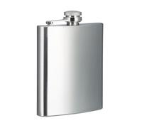 Flasque de poche acier inoxydable 12 x 9 x 2 cm idéale pour excursions finition brossée en inox argent 13_0003399
