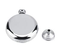 Flasque en acier inoxydable 5 oz/150 ml Portable Poche Whisky Flacon Vin Boisson Jus Liqueur Café Bouteille Argent Classique Flacon avec Entonnoir pour Voyage Escalade Camping Randonnée