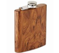 Flasque en acier inoxydable anti-fuite durable Hip Flask 90 % recy n acier inoxydable 190 ml aspect bois avec bouchon à vis fixe pour extérieur, randonnée, ski