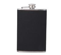 Flasque et entonnoir en acier inoxydable, flasque à visser en métal, flasques en cuir noir pour hommes, flasques pour liqueur, whisky, vodka, vin(8 oz)
