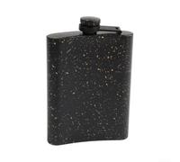 Flasque fine en acier inoxydable, finition noire, 227 ml | Bouchon à vis anti-fuite, charnière attachée, entonnoir, capacité de 227 ml, finition noire mate