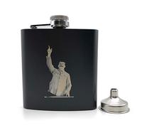 Flasque Flacon de hanche noire 6 oz liqueur flacon en acier inoxydable avec un entonnoir(A)