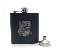 Flasque Flacon de hanche noire 6 oz liqueur flacon en acier inoxydable avec un entonnoir(AA)