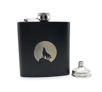 Flasque Flacon de hanche noire 6 oz liqueur flacon en acier inoxydable avec un entonnoir(H)