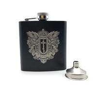 Flasque Flacon de hanche noire 6 oz liqueur flacon en acier inoxydable avec un entonnoir(M)