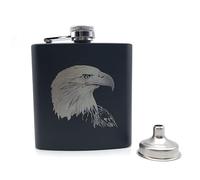 Flasque Flacon de hanche noire 6 oz liqueur flacon en acier inoxydable avec un entonnoir(Q)