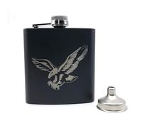 Flasque Flacon de hanche noire 6 oz liqueur flacon en acier inoxydable avec un entonnoir(V)