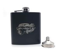 Flasque Flacon de hanche noire 6 oz liqueur flacon en acier inoxydable avec un entonnoir(Z)