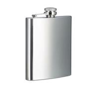 Flasque, lot de 3, acier inoxydable, 200 ml, bouteille de poche, bouchon à vis, H x L x P : 12 x 9 x 2 cm, argenté