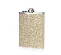 Flasque portable en acier inoxydable de 236,8 g pour femme, bouteille à alcool dorée avec paillettes, flasque à whisky pour escalade, camping, barbecue, bar, fête, buveur, escalade, camping (doré)