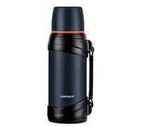 Flasques de voyage pour boissons chaudes et froides de 2 L en acier inoxydable isotherme sous vide, carafe thermique, bouteille d'eau chaude avec tasse pour la randonnée/le camping et plus