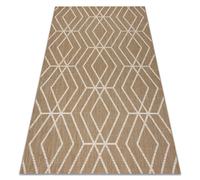FLAT 48956265 Tapis sisal Géométrique - couleur paille beige naturel ficelle 140x200 cm