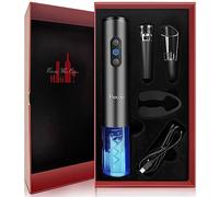 Flauno Tire-Bouchon Électrique Rechargeable 6 en 1, Ouvre-Bouteille Professionnel Automatique, Coffret Cadeau avec Coupe-Capsule, Verseur Aérateur, Bouchon Sous-Vide & Câble USB, Idéal Cadeau Homme
