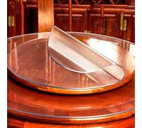 FLAVYO Nappe Ronde Transparente en PVC Dépoli,sous-Main Antibactérien Et Résistant À l'huile De 3mm,Protection Thermique en Verre Souple Et Imperméable,Facile À Nettoyer (Diameter 120cm,S)