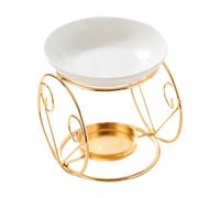 FLCPJGV Brûleur à Huile Essentielle en Céramique, Bruleur Bougie en Ceramique, Brûle Parfum Brûleur Fondant Cire Parfumée, pour Jardin Intérieur, Salon, pour Une Ambiance Aromatique Relaxante, Or