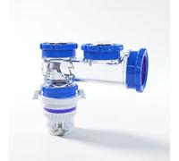 FLCPJGV Clapet Anti-Retour Drain Modulaire, Bouchons d'étanchéité, Adaptateur Tuyau, Connexion purificateur, Pour installateurs, Drainage à 3 voies (avec 3 connecteurs, 2 bouchons) - Type C