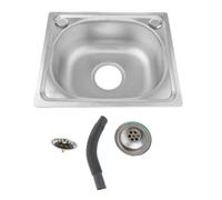 FLCPJGV Évier de Cuisine à Encastrer 14,57inchx12,20inch Évier de lavabo rectangulaire 1 Bac, Evier Inox avec Filtre de Vidange, Argenté