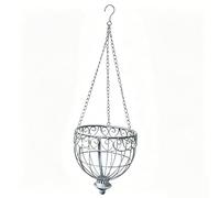 FLCPJGV Jardinière Suspendue, Panier Suspendu, Support à Plantes Rétro en Fil de Fer pour Balcon, Jardin, Bureau, Décoration, Gris