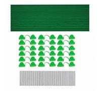 FLCPJGV Kit d' in pour Tunnel Serre, matériel pour Serre et semis, Kit Tunnel de 4 pièces, 24 tiges en Fibre de Verre de 7mm/43cm, 20 Tubes galvanisés, 12 Pinces à Film