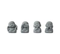 FLCPJGV Lot de 4 Statues Miniatures de Bouddha, Ornements de Petit Moine Figurines, Mini Statue de Bouddha Moine, 3,2 X 4,2 Cm, Our Bureau, Voiture, Décoration de La Maison