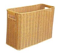 FLCPJGV Panier Tressé de Rangement Boîte Organisateur Haute et Étroite Panière Magazines Poignée Robuste Texture Fine PP pour Articles Ménagers dans Cuisine C, Café Léger
