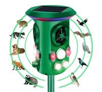 Fleau Garden Cat Repeller Pro - Répulsif Animaux - Ultrasons - Énergie Solaire - martres - Répulsif Pigeons - nuisibles - Étanche (Vert - Protection 360°)