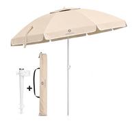 Fleau Goods Set Parasol de Luxe 180 cm - Protection UV - Plage/Jardin - Parasol de plage avec vis sans fin et sac de transport - Socle inclus