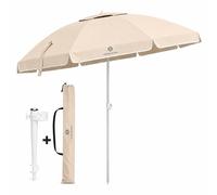 Fleau Goods Set Parasol de Luxe 180 cm - Protection UV - Plage/Jardin - Parasol de plage avec vis sans fin et sac de transport - Socle inclus