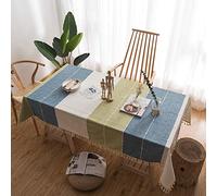 Flei Nappe Rectangulaire en Toile 110 x 170 cm Coton Nappe De Lin, Anti TachesÉtanche Résistance aux Rides Antibactérien, pour des Tables de Stockage - épisser