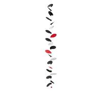 Flensted Mobile en plastique avec feuilles tourbillonnantes, en blanc, noir et rouge, dimensions : 170 x 30 cm, 141L