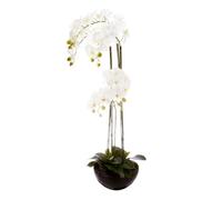 Fleur Artificielle en Pot ""Orchidée"" 115cm Blanc