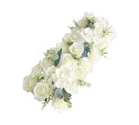 Fleur D'arche de Mariage Artificielle de 20 Pouces, Fleur D'arche de Mariage Artificielle, Arrangement Floral D'hortensia Rose en Soie, Fleur D'arche Artificielle pour Table à Manger, Pièce(Blanc)